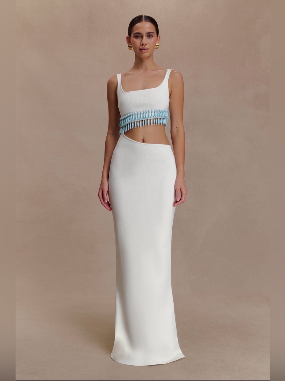 Ruvic Knit Maxi Beaded Dress